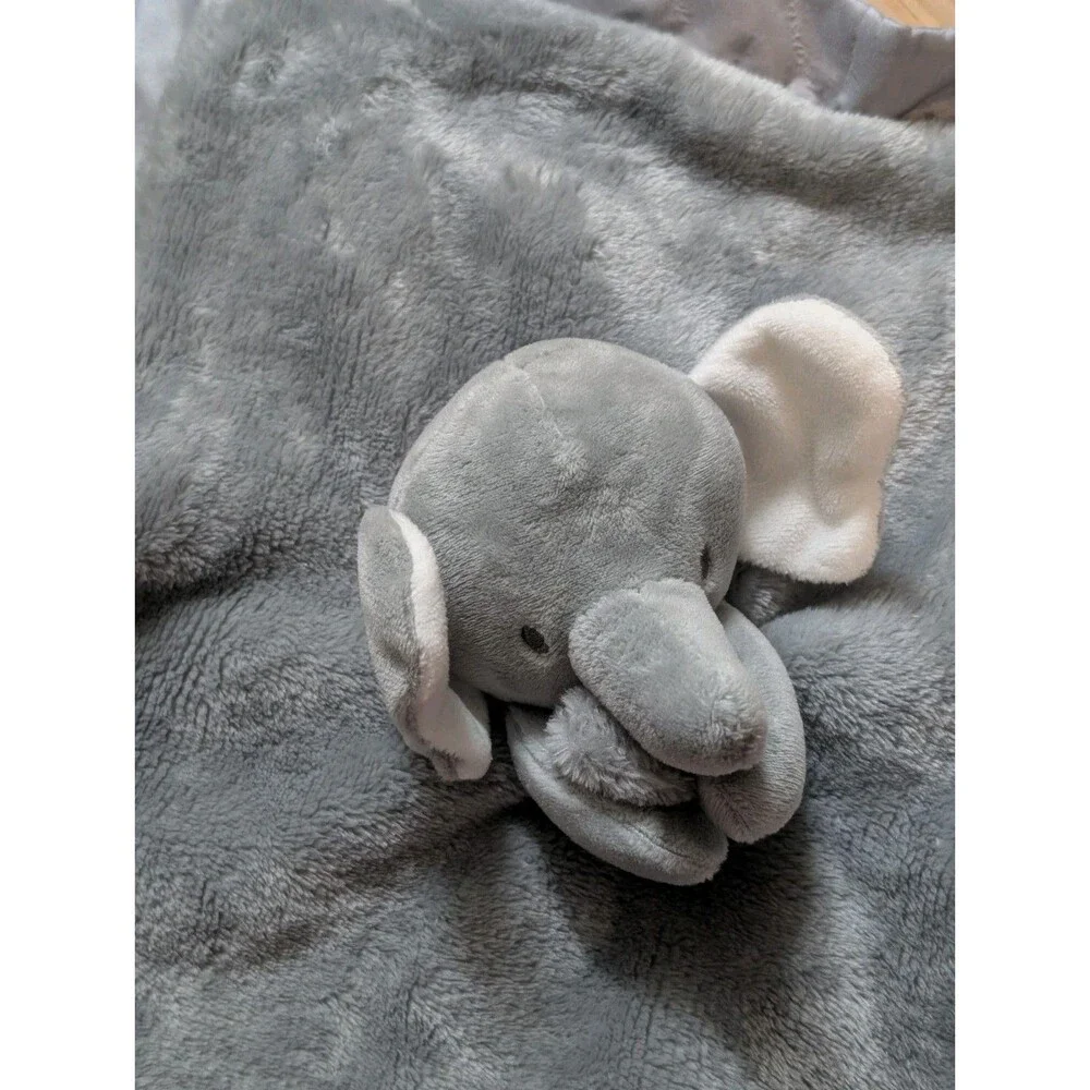 Carter's Just One You Gray Elephant Lovey Satin Trim Security Blanket EUC 2024